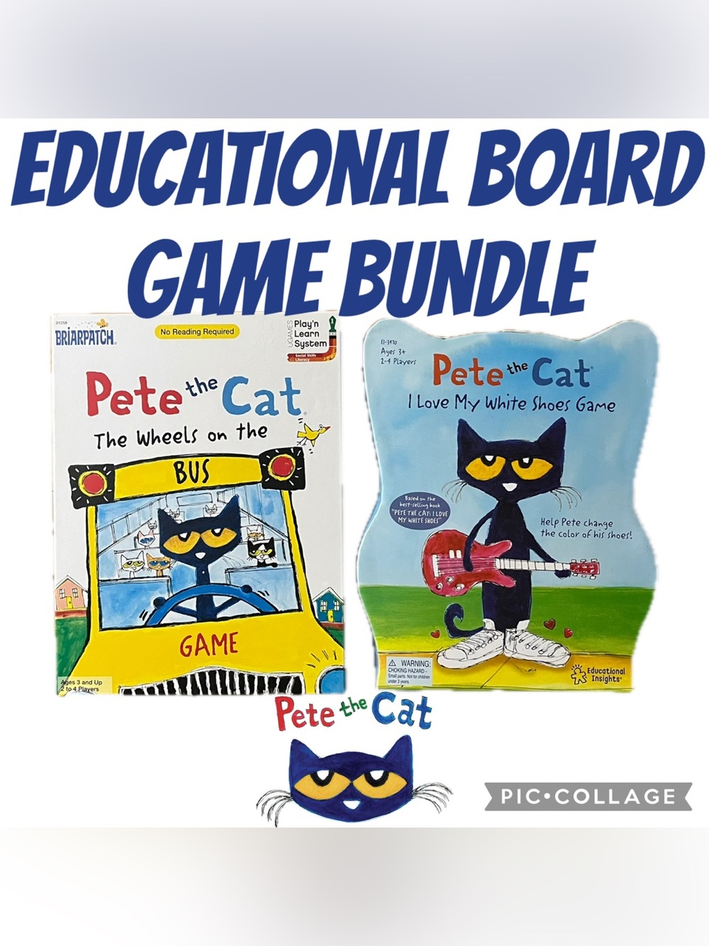 Pete the Cat Educational Board Game Bundle 2 Games Included